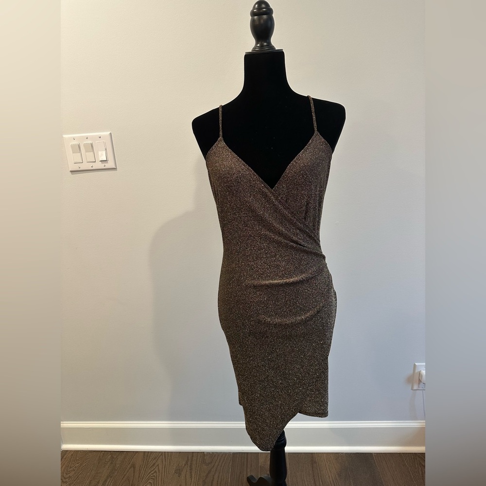 Wonder Gorgeous Glitter Sleeveless Mini Dress Size Large